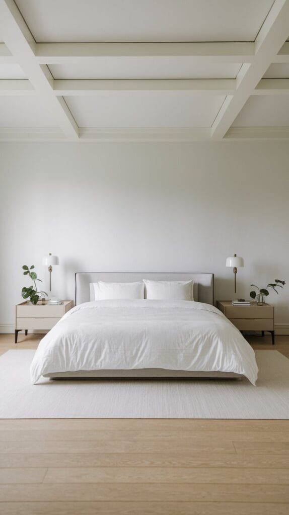 Simple and clean lines in bedroom furniture layout