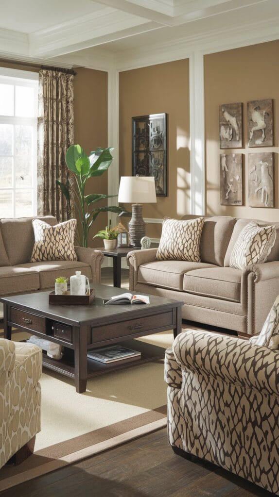 Hidden storage compartments in a small living room for discreet organization.